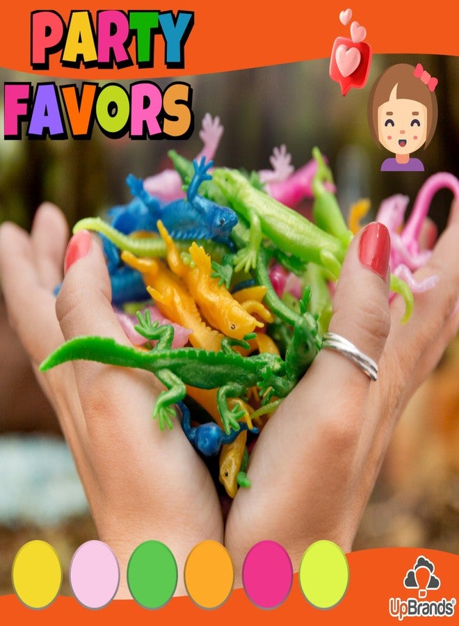 UpBrands Rubber Lizards Toys Bulk Set, Preschool Valentine Gifts, Kit for Birthday Party Favors for Kids, Goodie Bags, Pinata Filler, Students Classroom Valentines Day Gifts for Kids (48 Pack) - Image 2